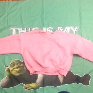 Cropped pink sweater